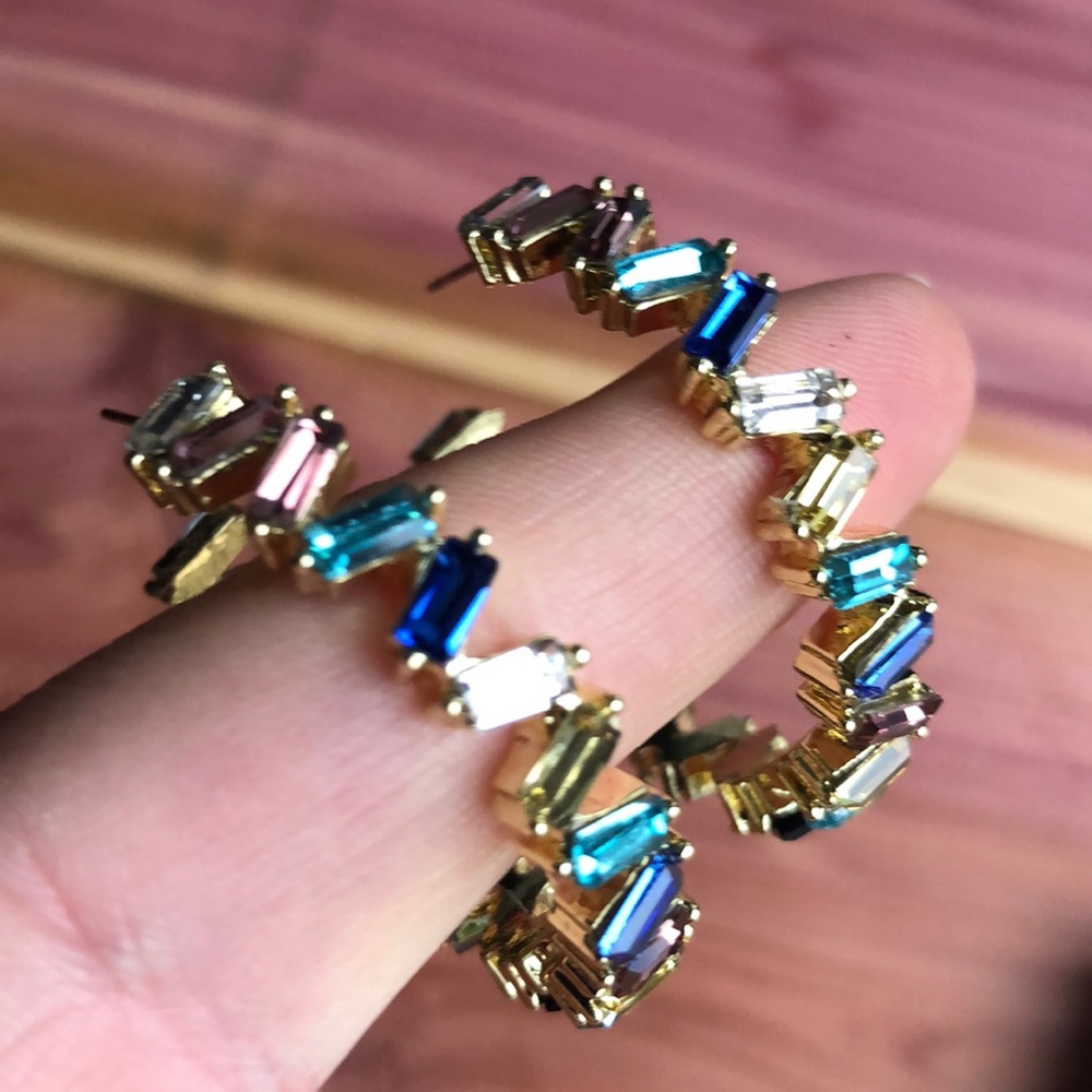 Rosaline Crystal Hoops! - Picture 4 of 5